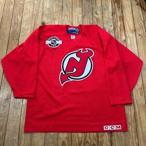 New Jersey Devils Jersey Size Large CCM Kelly‎ #01 Made in Canada